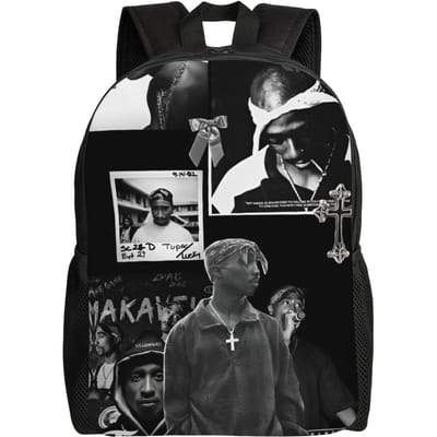 Populaire Rapper 2pac Rugzak voor Mannen Vrouwen Cool Middelbare School Wandelen Reizen Dagrugzak Tupac College Canvas Tassen Cadeau
