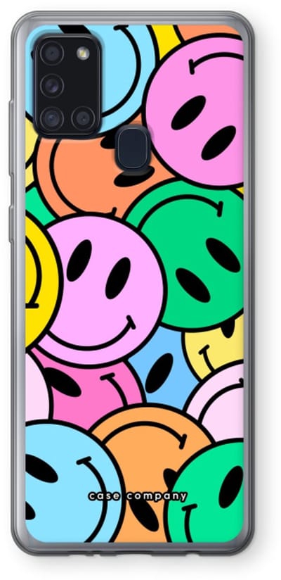 Case Company® - Hoesje geschikt voor Samsung Galaxy A21s hoesje - Smiley N°1 - Soft Cover Telefoonhoesje - Bescherming aan alle Kanten en Schermrand