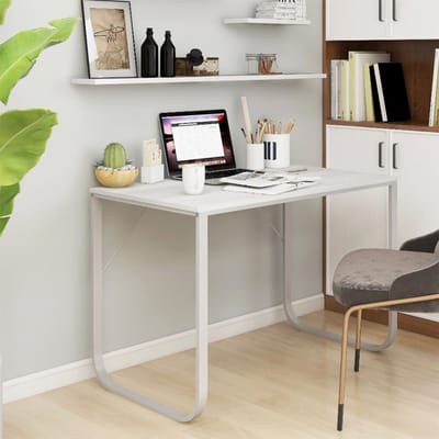vidaXL - Computerbureau - 110x60x73 - cm - spaanplaat - wit