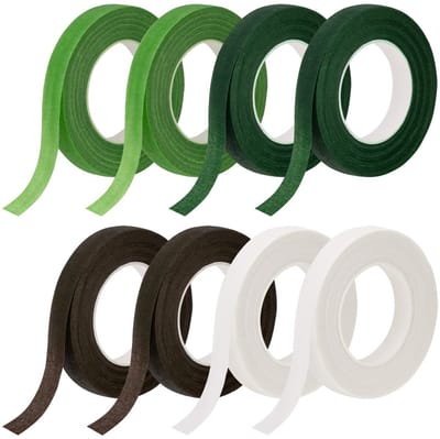 Dailygoods- Bloemist Tape 8 Rollen - Zelfklevende Tape - Crepe Papier - Bloemverpakking - Bruiloft Corsages - Duurzaam en Rekbaar - Bloemlint