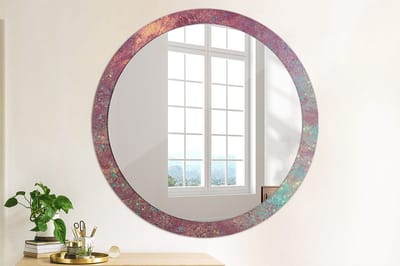 Coloray Bedrukte Spiegel - Festival van kleuren Spiegel Met Decoratie - 100 cm - Paars Bedrukte Spiegel - Spiegel Met Decoratie - Spiegel Lijst Met Print - Spiegel Met Print