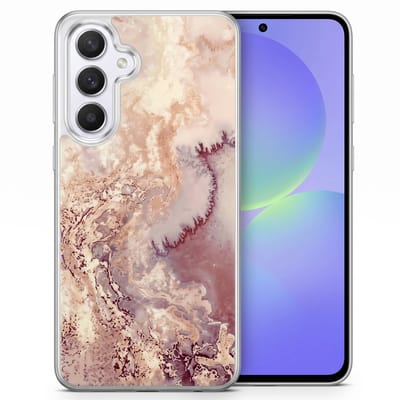 Hoesje - Geschikt voor Samsung Galaxy A36 / A56 / A37 - Marmer Design - Shockproof Telefoonhoes - Transparante Back Cover Roze
