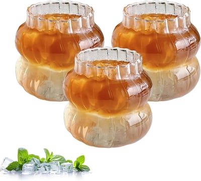 IJskoffieglazen - 3 stuks - 410 ml glas - matcha-glazen - latte macchiato-glazen - esthetisch design voor thuis - café - feestjes