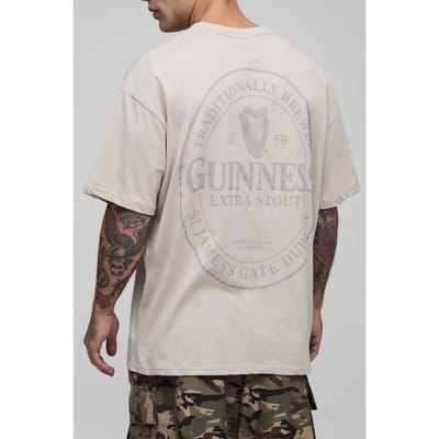 Stone Oversized Guinness-licentie bedrukte T-shirt | Size XS