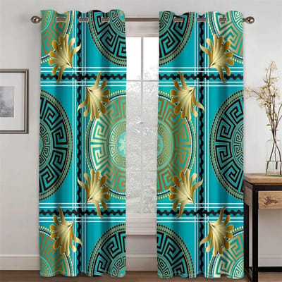 Goedkope Luxe Merken Moderne Gouden Gratis Verzending 2 Stuks Verduisterende Gordijnen voor Woonkamer Slaapkamer Gordijn Decoratie 2x50W130H(CM)&Grommet Top blue