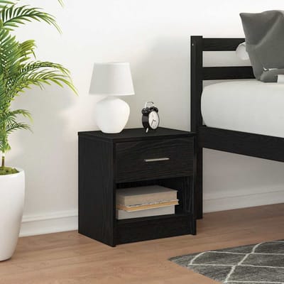 vidaXL - Nachtkastje - met - lade - 39x28x41 - cm - zwart