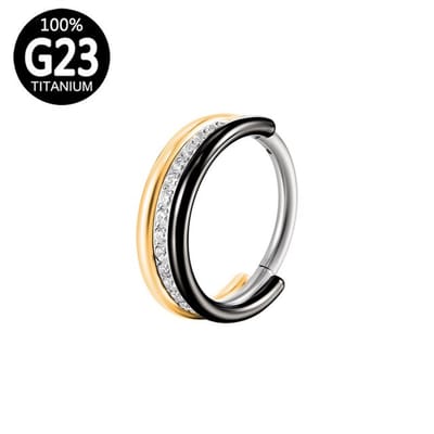 Piercing titanium binnenrand glimmers 1.2x12 - zwart goud - LMPiercings