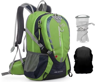 CarryQuest® - 25L Hydratatie Rugzak - Polyester Hiking Backpack met 2L Waterzak en Regenhoes - Rugventilatie - Ergonomisch - Front- & Toploader - 45x30x19 cm - Groen