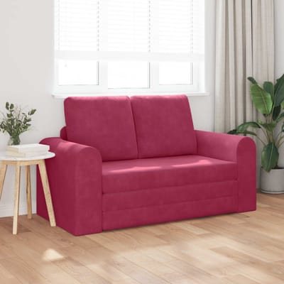 vidaXL - Slaapbank - Wijnrood - 148 - x - 71 - x - 83 - cm - Fluweel