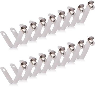 Dailygoods- Veerklemmen 16 Stuks - Roestvrij Staal - Voor Tentstokken/Kajakpeddels - Eenvoudige Installatie - Stevig en Duurzaam - 48 mm Lengte - Klemmen