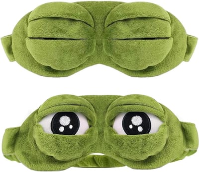 Grappige Cartoon Oogmaskers voor Kinderen - Groene Kikker Nachtmaskers voor Reis en Slapen