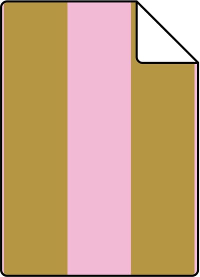 Proefstaal ESTAhome behang strepen lila roze en mosterdgeel - 26.5 x 21 cm - 131975-S