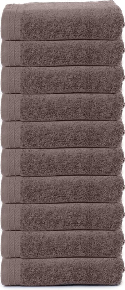 The One Towelling Organische Handdoeken Set - 10 Stuks - 50 x 100 cm - Hotelkwaliteit - Handdoekenset - Badhanddoek - 550gr/m2 - Katoen - Taupe