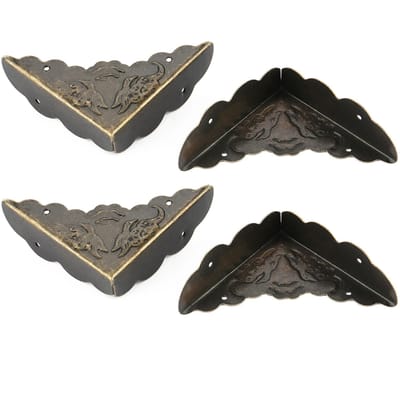 12 Pièces Protecteur d'Angle Décoratif en Fer Bronze Vintage pour Bord de Boîte en Bois gray