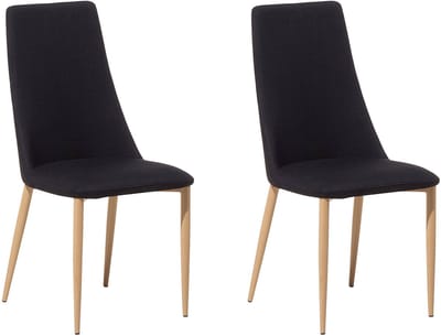 CLAYTON - Eetkamerstoel - Zwart - Polyester