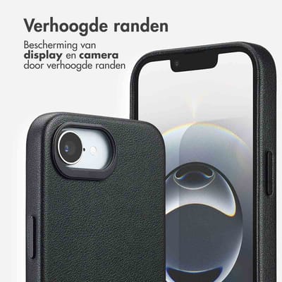 Accezz Hoesje - Geschikt voor iPhone 17e / 16e - geschikt voor MagSafe Leather Backcover - Black