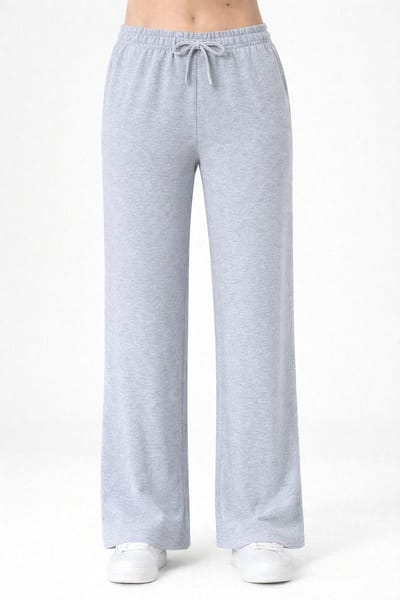 Smith & Solo joggingbroek dames - sportbroek katoen - trainingsbroek volwassenen huisbroek - grijs - S