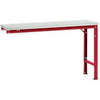 Manuflex aanbouwtafel UNIVERSAL Speciaal, 1500 x 800 mm, kunststof lichtgrijs, robijnrood