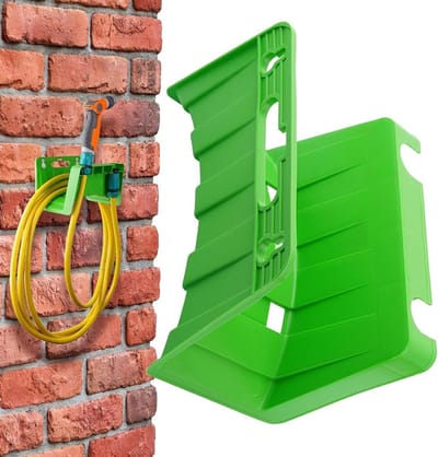 Tuinslanghouder Wandmontage - Slangrek Ophanging - Tuin Organiseren - Robuust Weerbestendig PP - 23 x 16 x 14 cm - Groen