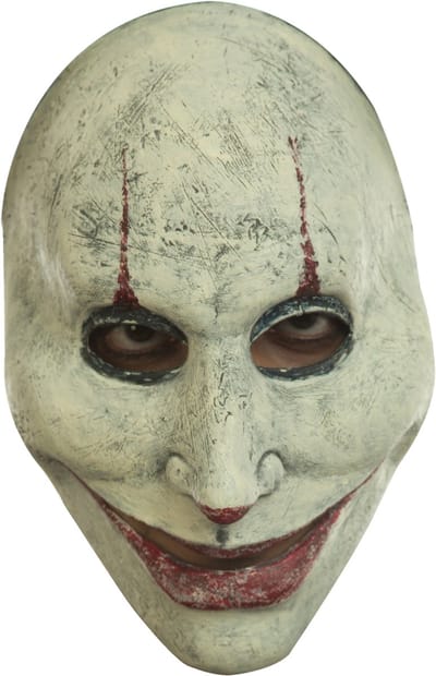 Partychimp Hoofdmasker Griezelclown Halloween Masker voor bij Halloween Kostuum Volwassenen - Latex Wit One-size