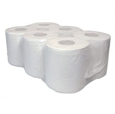 Poetspapier 6st Midi rollen Cellulose wit 1 laags Lengte 207 meter 6 rollen per pak (6151804736788)