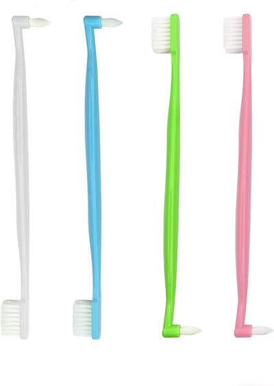 Orthodontische Tandenborstel Set van 4 Stuks, Dubbelzijdige V-vormige Borstels voor Beugels en Detailreiniging, Effectieve Verwijdering van Plaque en Tandsteen
