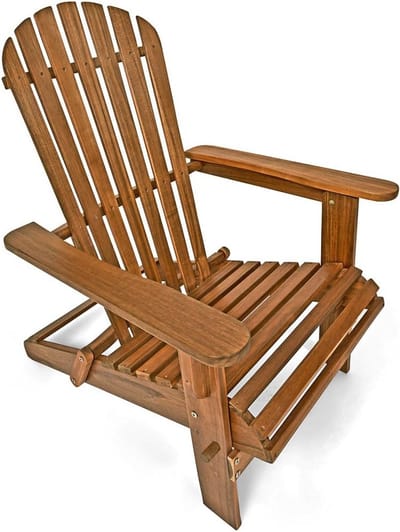 Opklapbare Adirondack Stoel Hout - Weerbestendige Tuinstoel Balkon of Terras - Bruin