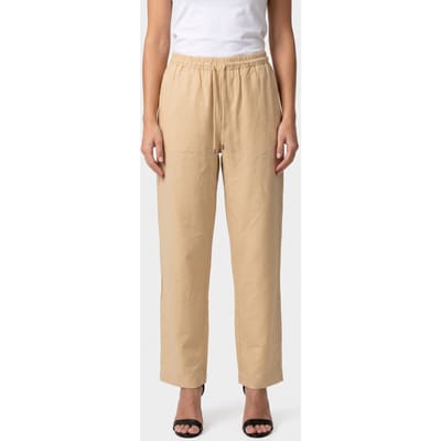 ARKET Tide Tencel Linen Trousers Yellow Size: S | Straight Pants Outlet | Dames | Beige