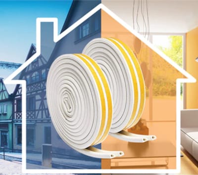 BukkitBow - Tochtstrips voor deuren: Tochtstopper, Tochtband, Tochtstrip - Voorkom koude lucht - Rol 10 Meter - Wit