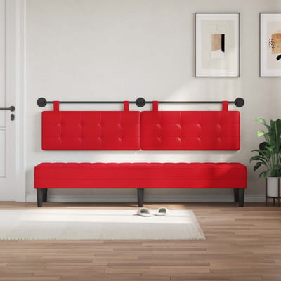 vidaXL - Hangend - hoofdbord - Rood - Kunstleer