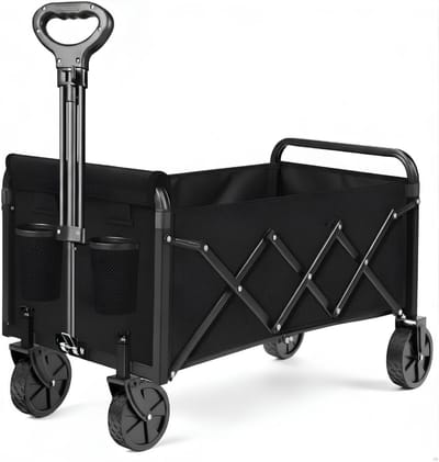 DnA® Bolderkar Opvouwbaar - Bolderkar Opvouwbaar Luchtbanden - Bolderkar - Zwart - 75cm x 44cm x 95cm