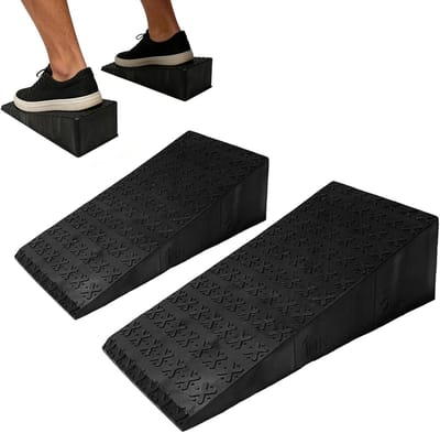 Squat Wiggen - Fitness Blokken - Verbeteren Squat Techniek - Antislip Textuur - 35 x 16 x 16 cm - Zwart