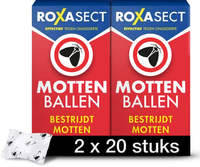 Roxasect Mottenballen - Insectenbestrijding - Motten Bestrijden 2 x 20 stuks
