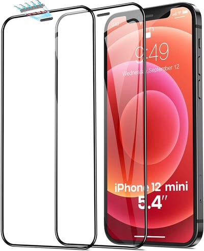 Screenprotector Geschikt voor 12 Mini screenprotector- 2 Pack full cover Shatter-Proof tempered glass Zwart