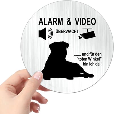 Veiligheidsbord - Bewakingsbord - Terrein Beveiligen - Reflecterend Aluminium - 10 cm - Geborsteld