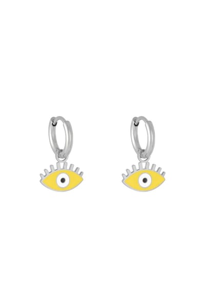Yehwang | Oorbellen | Oorringen met bedeltje | oorbellen met oogje | oorringen | stainless steel oorbellen | pastel kleur
