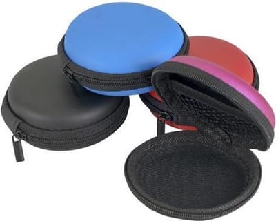 Hardcover kabeltasje - opberghoes voor in ear oortjes/oortelefoon  - Paars -