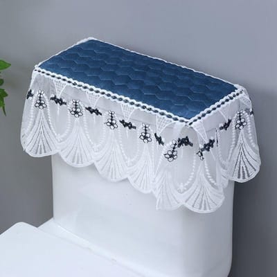 Couvercle de Réservoir de Toilettes - Tissu Décoratif, Conception Enveloppante Complète Pour l'Esthétique de la Salle de Bain Green multicolore