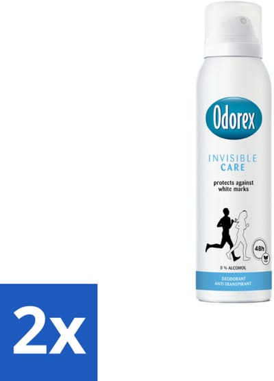 2 x Odorex Deodorant Spray Invisible Care 150 ml - Onzichtbare Bescherming - Deospray - Zweetvermindering - Geurvermindering - Huidvriendelijk