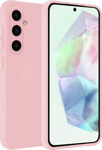 Hoesje Geschikt voor Samsung Galaxy A35 - Sterk & Shockproof - Hoes Cover - Siliconen Case - Lichtroze