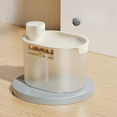 Huisdier Waterdispenser Kat en Hond Waterdispenser Slim Draadloos Losgekoppeld Automatische Circulatie Filter Water Voederbak 23*15cm beige