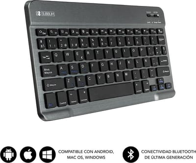 Keyboard Subblim Teclado Bluetooth Smart BT Keyboard Grey Spanish Qwerty Grey