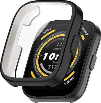 Strap-it TPU bescherm hoesje - geschikt voor Amazfit Bip 5 - zwarte schokabsorberende case voor de Amazfit Bip 5