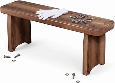 Massief Houten Halbank - Schoenenbank Hal - Zitruimte Creëren - Compact Slank Ontwerp - 90 x 35 cm - Natuurlijk Hout