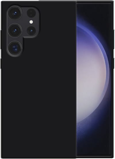 Smartphonica Siliconen hoesje voor Samsung Galaxy S23 Ultra case met zachte binnenkant - Zwart geschikt voor Samsung Galaxy S23 Ultra