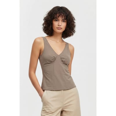 & Other Stories Louisa Top Speed Beige Maat: 32 | Mouwloze Tops Outlet | Dames | Beige