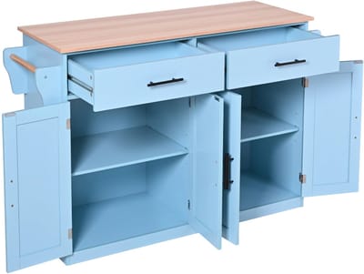 Bovista Bar Cart - Serveerwagen - Serveerkar - Keukentrolley - Drank Trolley - Keuken - Bijzettafel - Restaurant - Blauw