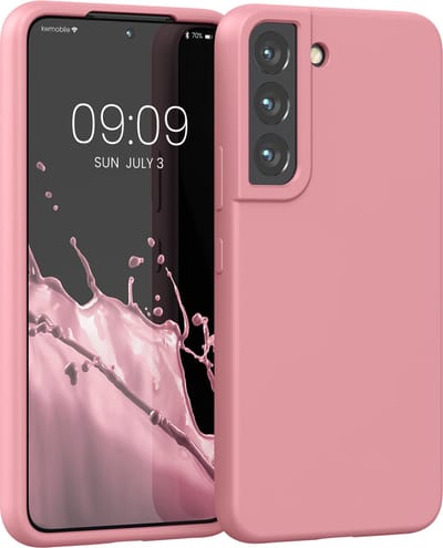 kwmobile telefoonhoesje geschikt voor Samsung Galaxy S22 - Hoesje met siliconen coating - Smartphone case in lichtroze