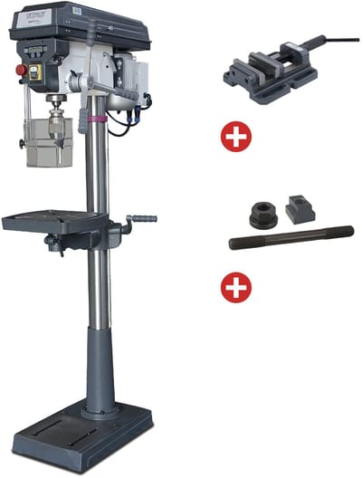 Kolomboormachine boren tot ø 25 mm opname MK3 750W 400V 12 snelheden + boorklem + set spanbouten Optidrill D26PRO 400V PACK