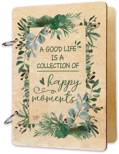 Store_7 - Houten Blad Bindmiddel - Wenskaart Organizer - Groene Blad Krans - Fotoalbum Opbergdoos - Kaart Aandenken - Geschikt voor Card Lovers - 1...